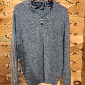 Daniel Hechter Gray Zip Up Sweater with Ribbed Cuffs
